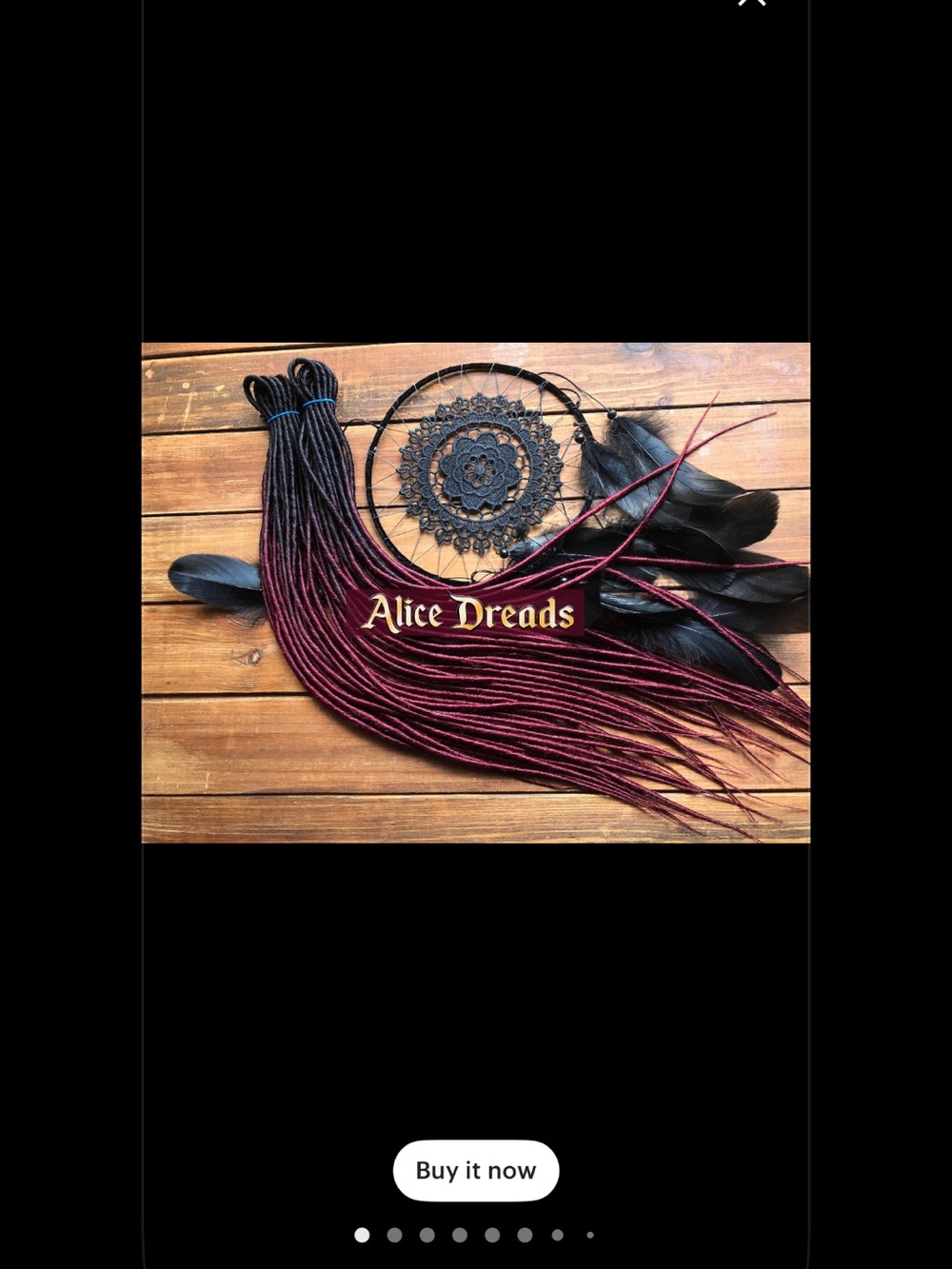 Ombre Burgundy to Black Synthetic Dreadlock Extensions